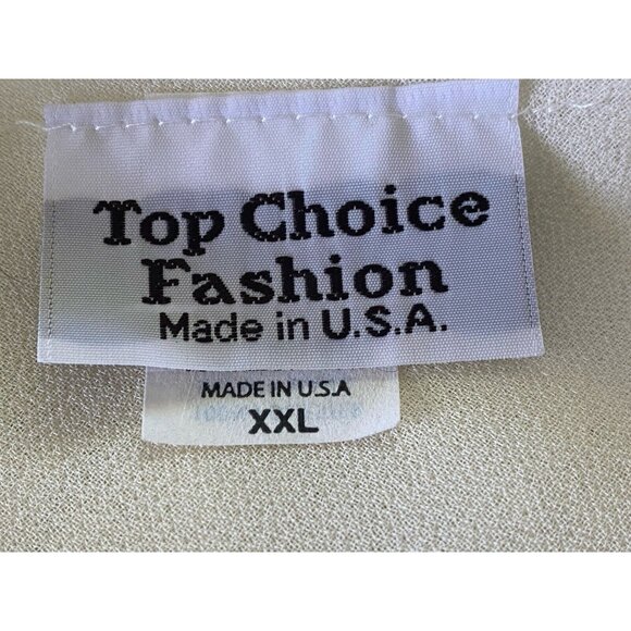 Vintage Top Choice Fashion Beaded Embellished Ivory Blouse Tag Sz XXL Fits L USA - Picture 7 of 16